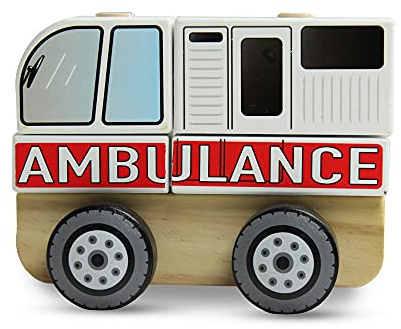 Trefl Ambulans Holzspielzeug für Kinder ab 12 Monaten