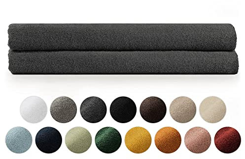 Blumtal - Serviette Sauna Anthracite - Serviette De Sauna en Coton 80x200 - Serviette De Bain 80x200 - Lot De 2 - Certifié Oeko-TEX®