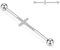 AROWRO Industrial Barbell Chirurgenstahl 14G Industrial Bar Piercing Industrielle Ohrringe mit Kreuz CZ Knorpel Piercing Schmuck 1 1/2 Zoll 38mm Silber Industrial Barbell