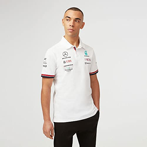 MERCEDES AMG PETRONAS Formula One Team - Offizielle Formel 1 Merchandise Kollektion - 2022 Team Polo - Weiß - Herren - XL