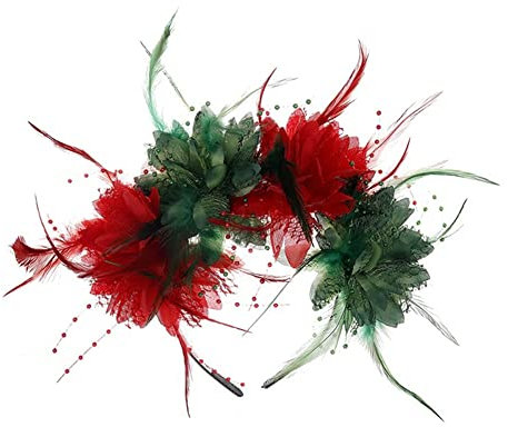 Damen 1920s Stirnband Klassisch Fascinators Haarspange Feder Blumen Haarklammer Haarschmuck Kopfschmuck Tea Party Kirche Haarreif Vintage Haarschmuck Mesh Stirnband für Halloween Fasching Karneval