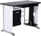 HOMCOM Computertisch Winkelschreibtisch mit Schubladen Schreibtisch Bürotisch Anti-Rutsch Metall MDF Weiß+Schwarz+Silber 100 x 52 x 75 cm