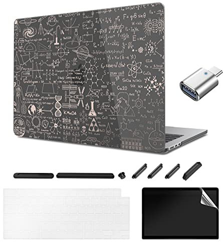 TeDaWen Compatibile MacBook Air 13.6 Pollici Custodia 2022-2025 Modello A3240 M4 A3113 M3 A2681 M2, Custodia Rigida per Laptop con Motivo Stampato per MacBook Air 13.6, Formula Oro rosa-F01