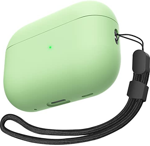 AirPods Pro 2 hülle [LED an der Vorderseite sichtbar] [Unterstützt kabelloses Laden] Airpods pro (2022 Released) silikon case (Avocado-Grün)