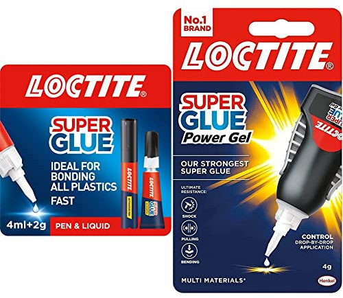 Loctite All Plastics Super Glue - Strong, Easy to Use, Instant & Flexible Gel, Non-Drip Formula, 1x4g