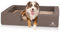 Knuffelwuff orthopädisches Hundebett mit Wendekissen aus Kunstleder Indianapolis 80 x 60cm Grau - Abnehmbarer Bezug - waschbar - für große, mittelgroße und kleine Hunde
