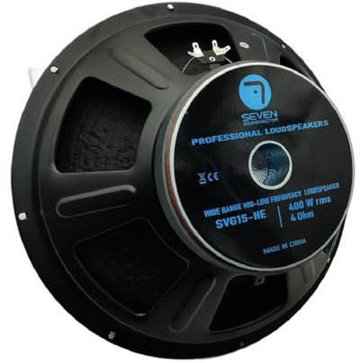 Seven Soundvector SVG15HE/4 Woofer 15 Pulgadas Altavoz Profesional de Grave Medio-Grave 4 Ohm 400W AES 800W Programa