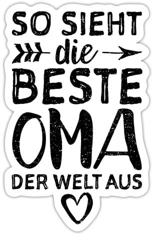 DesignsByJnk5 Sticker Unisex Familie | So Sieht Die Beste Oma Der Welt Aus Aufkleber Oma Spruch | Großmutter lustige Sprüche Autoaufkleber Geschenkidee Familie