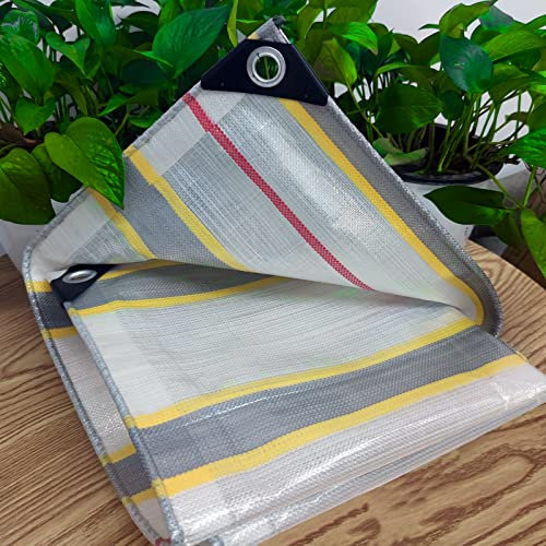 AMXFS Bâche de Protection avec œillets - 4 x 7 m - Étanche - en PVC - Épaisseur de la bâche Polyvalente : 0,46 mm - Résistant aux intempéries - Bâche de Serre