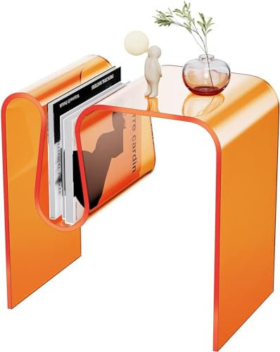 solaround Acryl Beistelltisch, Nachttisch Wohnzimmertisch Couchtisch, Tisch für Wohnzimmer Schlafzimmer (Orange)