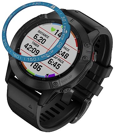 kwmobile Schutzring kompatibel mit Garmin Fenix 7 Fitnesstracker - Bezel Ring Lünette in Blau Silber