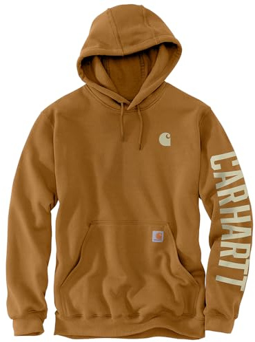 Carhartt Rain Defender Mittelgewichtspullover mit lockerer Passform und C-Grafik, Herren, Braun, XL