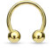 Paula & Fritz® Set Hufeisen Gold 2-mm Stark 12-mm Lang Chirurgenstahl 316L Kugel 5-mm Circular Barbell Septum Nasen-Ring Augenbraue Ohr-Piercing