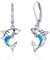 Hai Ohrringe Damen 925 Sterling Silber Opal Hai Ohrringe Hängend Tier Opal Ohrringe Ohrhänger Opal Schmuck Hypoallergen Geschenk für Frauen Mädchen Ehefrau Freundin