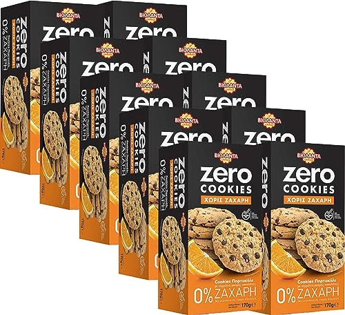 Cookies Doppelkekse Kekse mit Orangengeschmack und dunklen Schokostückchen ohne Zucker 1700g aus Griechenland