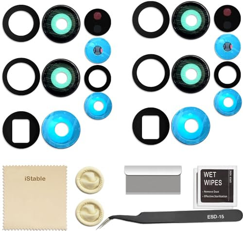 iStable Kit di Riparazione Completo per Lenti Fotocamera Posteriore Compatibili con Samsung Galaxy S23 Ultra - Confezione da 2 Vetri Strumenti per la Sostituzione