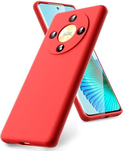 Vansdon Cover Compatibile con Honor Magic 6 Lite 5G, Gomma Gel di Silicone Liquida Antiurto Custodia - Rosso