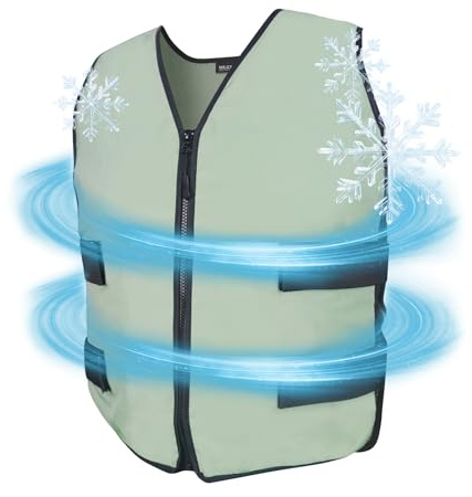MR.ICE Cooling Vest for Men & Women - Adjustable Ice Vest for Motorcycle, Workers, Sports, Outdoor, Heat Relief, Grey, One Size
