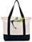 MINIMARG Bolsa de lona de algodón 100 % resistente con cremallera y bolsillo externo, adecuada para comestibles diarios, viajes, compras, eventos y regalos, bolsa de playa resistente y reutilizable