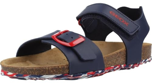 Geox Jungen J Ghita Boy B Sandal, Navy White Red, 35 EU