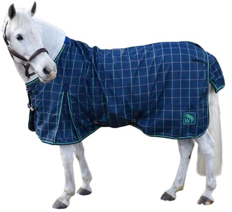 Whitaker Jacob Pferdedecke mit Standard-Hals, leicht, 200 g, Marineblau/Grün, 6´ 9