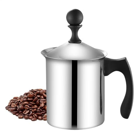 Mousseur à main en acier inoxydable, mousseur à lait manuel, mousseur à lait, mousseur à lait, pichet à lait pour cappuccino, mousseur pour latte, mousseur à café, mousseur à café manuel