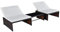 Xichuzi Sonnenliegen 2 STK. mit Tisch Poly Rattan Braun, Gartenliege, Liegestuhl, Sonnenstuhl, Sonneninsel Outdoor, Liegen, Gartenmöbel, Bäderliege, Relaxliege - 43068