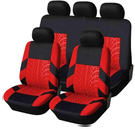 OPBVXQ Auto Sitzbezüge für BMW 5er F10 Sloon 6.Gen 2010-2017, Allwetter Atmungsaktiv rutschfest Autositzbezüge, Sitzbezug Vorne Und Hinten Sitzschoner, Verschleißfest Bequem Zubehör,D Red