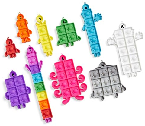 hand2mind Numberblocks Sensory Bubble Poppers, Push Pop Fidget Toys, Keychains for Kids, Counting Math Manipulatives, Fine Motor Tools, Calm Down Corner Supplies, Preschool Toys for Classroom