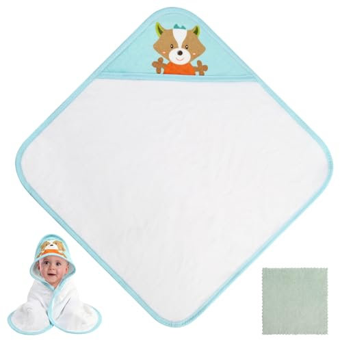 HAGOT 1PCS Kapuzenhandtuch Baby, Kuscheliges Babyhandtuch mit Kapuze, Badeponcho und Kuscheldecke, Kapuzentuch für Babys & Neugeborene ab 0+ Monaten,80 * 80cm