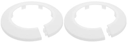 sourcing map Escutcheon Plate, 1Pcs 63mm - Fit 2.37 Outer Diameter Split Pipe Flange Water Pipe Cover Collar Decoration, PP Plastic Plumbing Cover Plates (White)