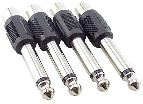 WOURRD Adaptateur stéréo 6,35 mm mâle vers femelle pour amplificateurs de guitare, applications home cinéma