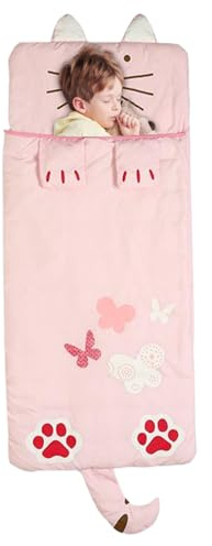 Pastoralist Kinder Schlafsack Nickerchen Matte gemütlicher Schlafsack für Jungen und Mädchen, Kindercartoon schlafen, Nickerchenmatte, Kleinkind