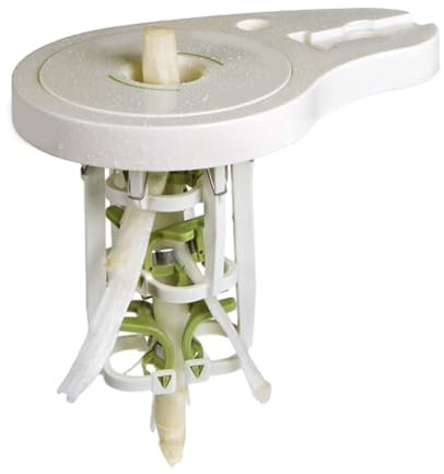 Generisch Spargelschäler, Spezialschälmesser, Spezialschälmesser für Spargel, mit 6 Präzisionsklingen, Spiralclip und Stößel, manueller Nicht elektrischer Spargelschäler