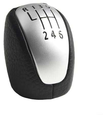 Vilgftyiet Pomo de palanca de cambios de cuero de 6 velocidades para Renault Laguna III 2007-2015, agujero de montaje de 18 mm, palanca de cambios de repuesto de ajuste directo