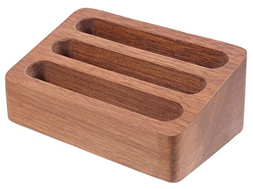 Gadpiparty 3 Pièces Porte Cartes Bois de Luxe Support de Cartes de Visite pour Bureau Organisateur Pratique et pour Cabinet Bureau et Magasin