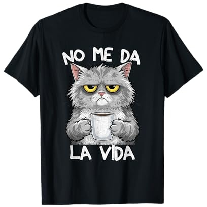 No Me Da La Vida Gato Hombre Divertida Graciosa Ropa Camiseta