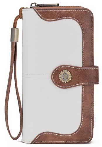 FALAN MULE Geldbörse Damen Leder, Portmonee Damen Gross Clutch RFID Schutz Blocking Große Kapazität Lang Geldbeutel mit Kartenfächer und Portemonnaie Frauen
