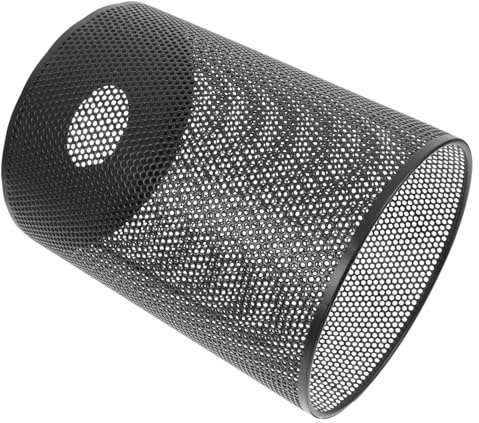 IMIKEYA Pantalla De Lámpara Colgante De Hierro Negra 120x160 Mm Patrón De Malla Hueca, Cubierta Metálica Industrial Compatible Bombillas E27 Para Escritorio y Dormitorio, Diseño Jaula Reemplazable