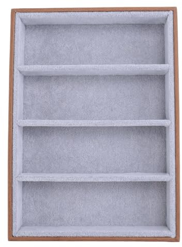 Sirxlevcy Sunglasses Display Glasses Cases 4 Grids Sunglasses Display Box Glasses Display Jewelry Organizer Tray - Brown