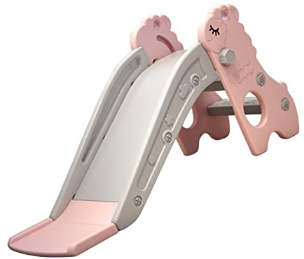 Xiuganpo Kletterrutsche für, Stabile Basis, Kompaktes Spielspielzeug für, Indoor-Rutsche für Körperliche Aktivität/Kreativität (Rosa Grau)