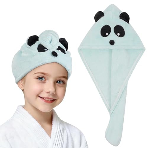 AUYAO Haarturban Handtuch Haare Turban Mikrofaser Turban Handtücher | Schnelltrocknend Handtuch Damen Haarturban Verdreht Knopf Anti Frizz Handtücher Haartuch Lange Lockiges Nasses Alle Haartypen