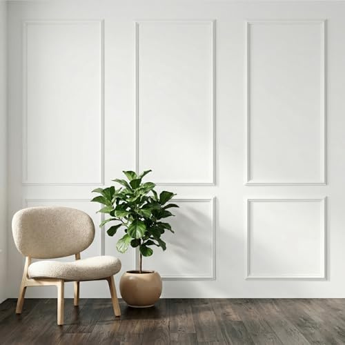 6pcs Pre-Cut Wall Molding Set, Ready to Assemble | Pre-Cut Wall Panel Molding Kit, Pre-Cut Wall Molding Kit, 3 Top & 3 Bottom Frames for Interior Wall Decoration