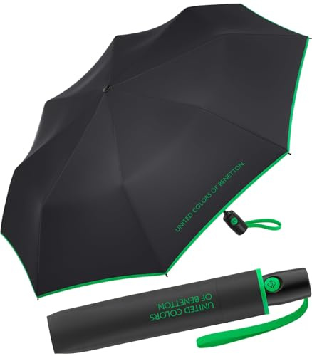 Benetton Taschenschirm Up & Down mit Auf-Zu-Automatik - Black