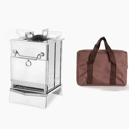 One piece folding outdoor firewood stove portable camping barbecue stove