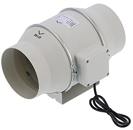 Cocoarm Inline-Kanalventilator, PP-Kunststoff-Kanalventilator, AC220 V, 70 W, 3000 U/min, 647 M3 H, IP44, Leiser Luftabsauger für Zuhause, Badezimmer, Küche, Keller, Garage, Gewerbliche Belüftung