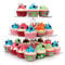 weddingwish 3 Tier Square Clear Acrylic Cupcake Stand, Clear Cupcake Display Stand Tower Tree, Tiered Cupcake Carrier Dessert Stands