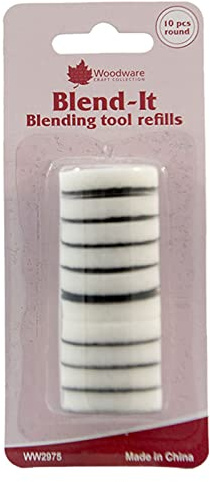Woodware Replacement Pads For Blend-It Tool, foam, White, 11.7 x 5 x 1.3 cm