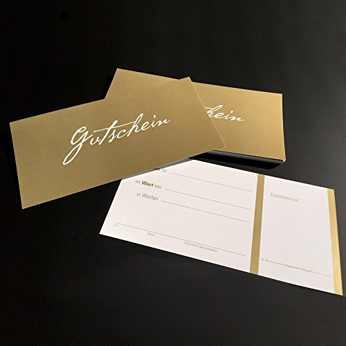 10 Gutscheine Gutscheinkarten Geschenkgutscheine – edel neutral Gold