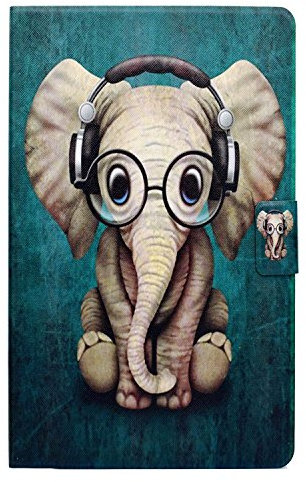 Lspcase Funda para Samsung Galaxy Tab A6 10.1, Clásicos 3D Diseño Flip Case Piel Wallet Funda Piel Carcasa Cáscara Funda para Samsung Galaxy Tab A6 10.1 Pulgada SM-T580 SM-T585 Elefante Bebé
